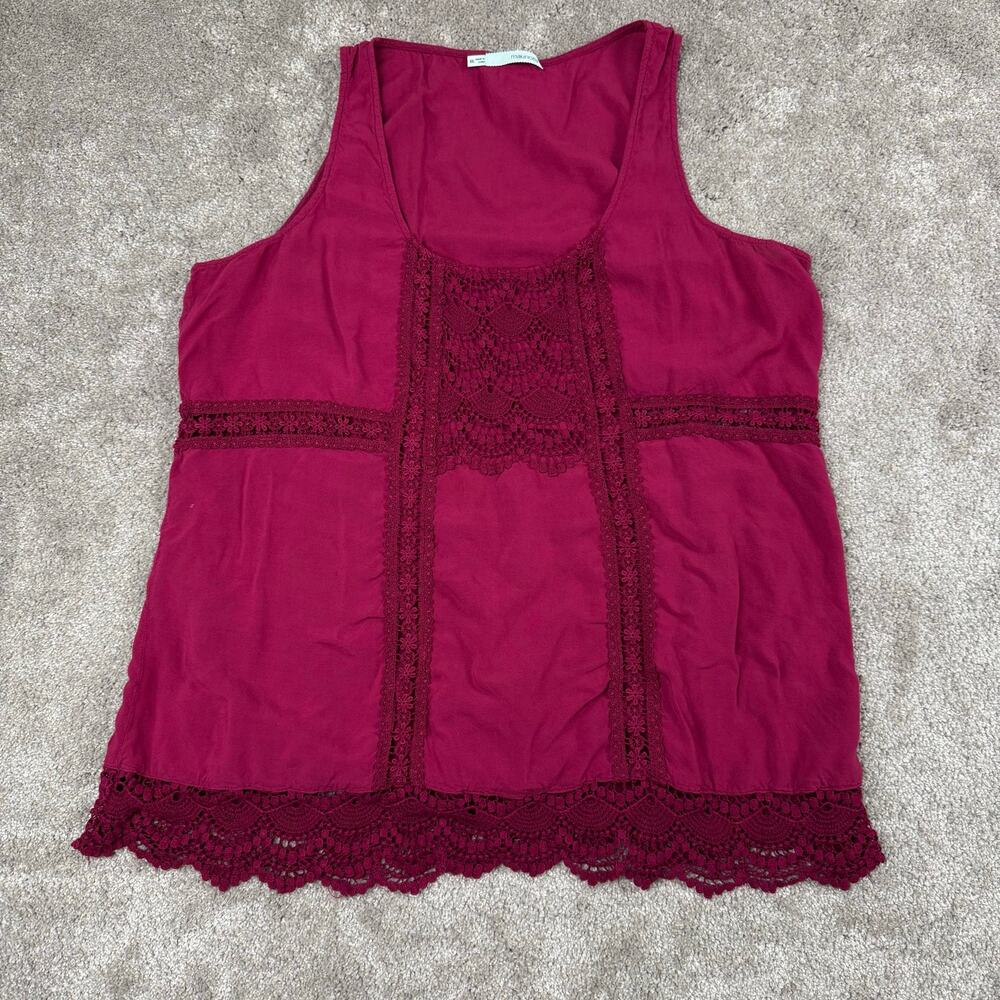 Maurices Berry Crochet Lace Trim Tank Top Womens Size XXL Boho Festival